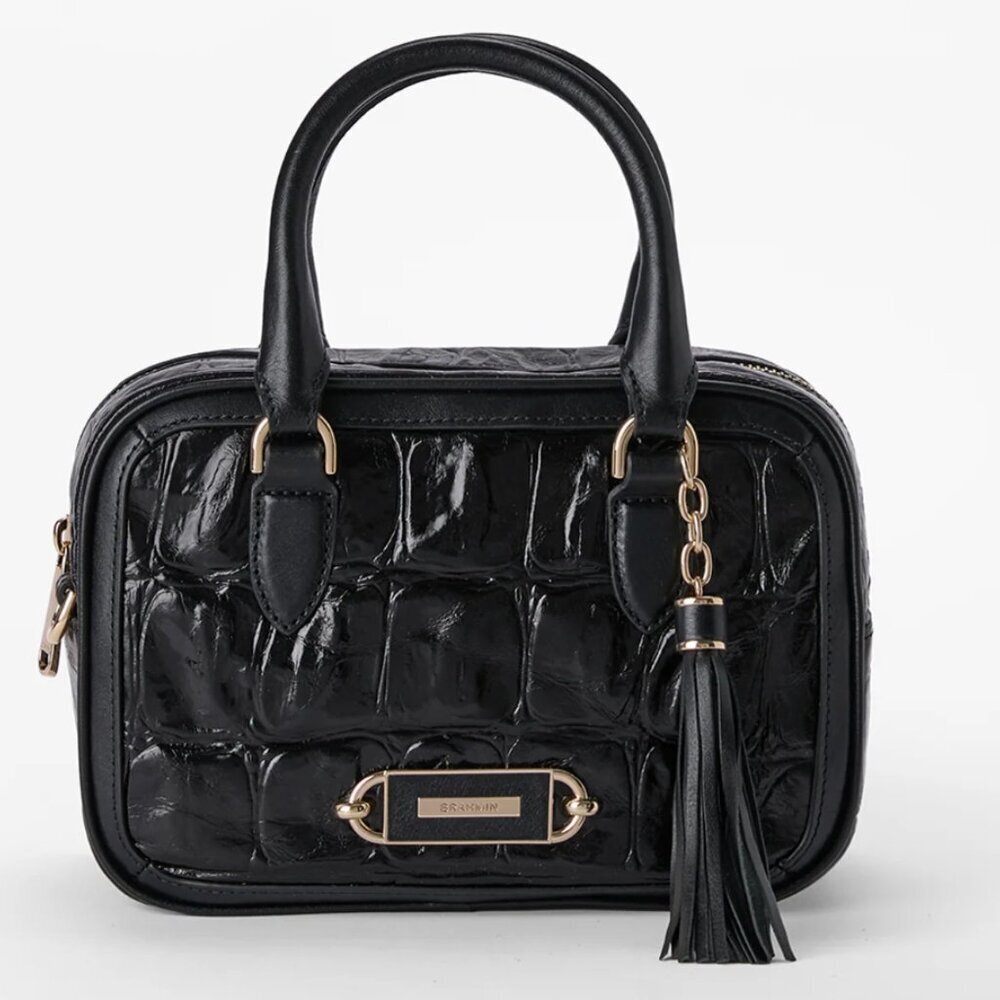 NWT - Brahmin Mara - Black Castle View Crossbody Purse and Matching Wallet